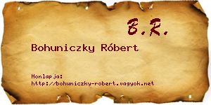 Bohuniczky Róbert névjegykártya