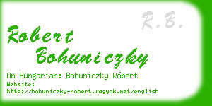 robert bohuniczky business card