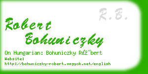 robert bohuniczky business card
